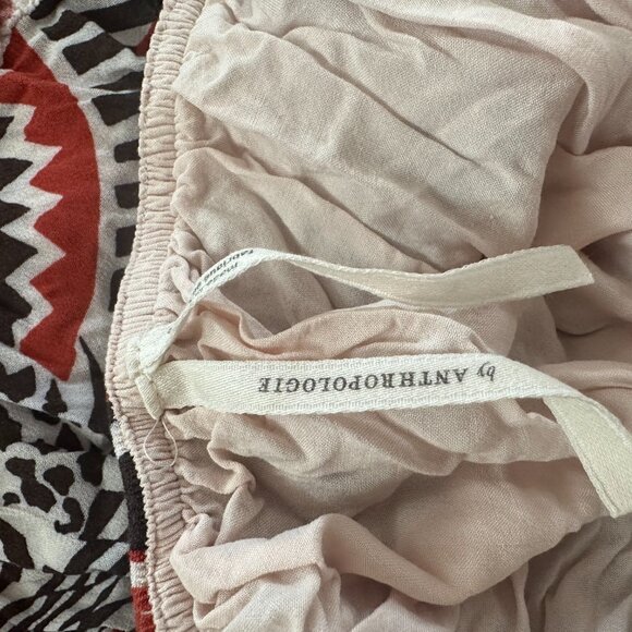 Anthropologie Tiered Maxi Dress V Neck Flutter Sleeve Southwestern Size M - Picture 10 of 11